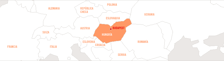 Magyarorsz�g Budapesttel K�z�p-Eur�pa t�rk�pen